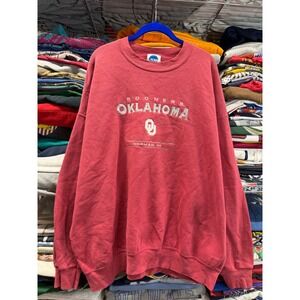 Vintage NCAA Oklahoma Sooners Sweatshirt Mens 2XL Red Embroidered OU Crewneck